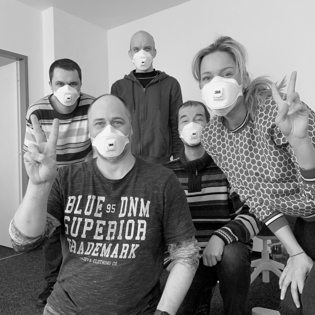 Image of our team in COVID-19 times.