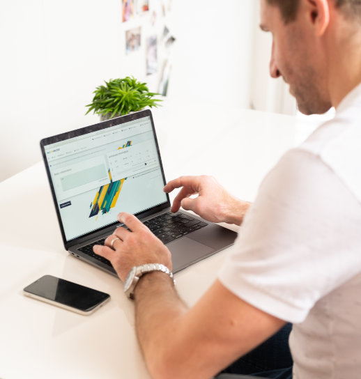 A user using WorkVector on a computer.